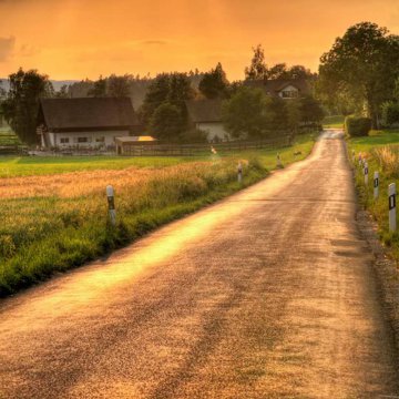 农村迷人风景图片，乡间小路唯美意境图片