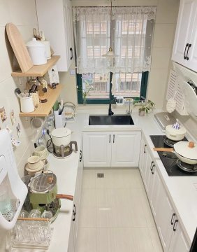 4平米u型厨房设计图，4平方小厨房装修效果图大全
